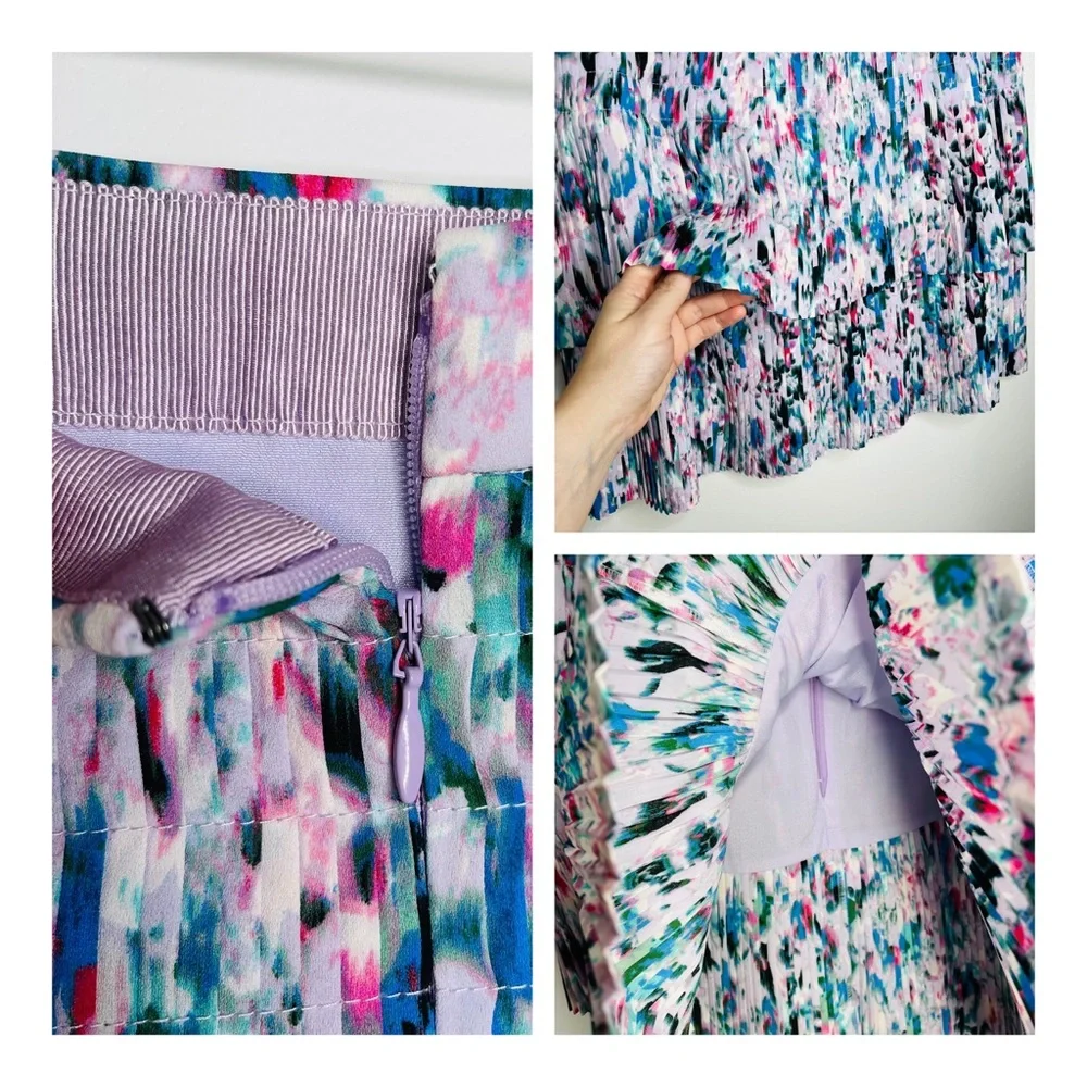 J. Crew Two-Tier Pleated Watercolor Floral Mini Skirt 10